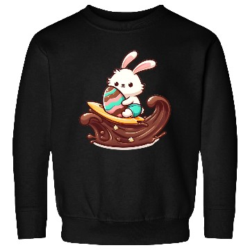 Discover Easter Bunny Surfboard Chocolaty Waves Sweatshirts