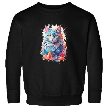 Discover Cute Crystal Fantasy Cat Design Sweatshirts