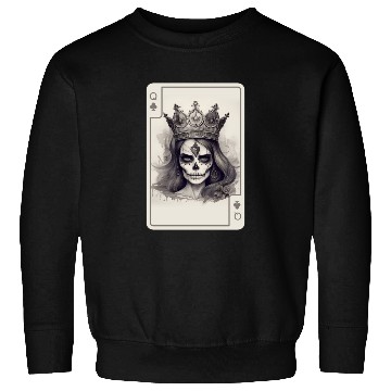 Discover Gothic Poker Card Game Creepy Queens Skull Sweatshirts