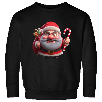 Discover Crazy Santa with Candy Canes Sweatshirts