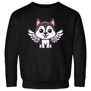 Discover Angel Husky, Winged Comic, Heavenly Dog Sweatshirts