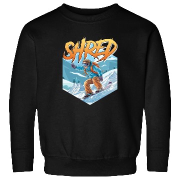 Discover Snowboarding SHRED Snowboarder Freestyle Sweatshirts