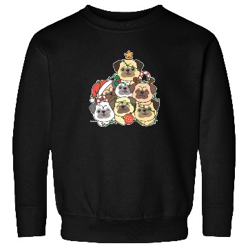 Discover Pug Christmas Tree Funny Animal Christmas Sweatshirts