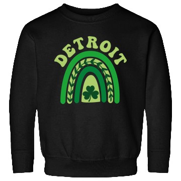 Discover Detroit Michigan Irish Shamrock Kawaii Rainbo St Sweatshirts