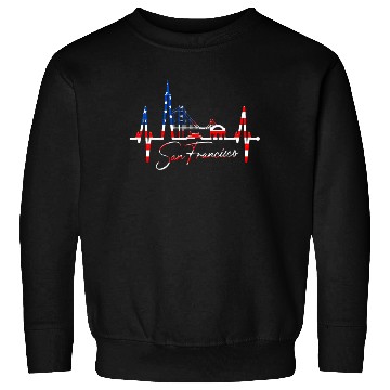Discover San Francisco Skyline Heartbeat California Lover Sweatshirts