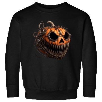 Discover creepy steampunk pumpkin with sharp teeth Sweatshirts
