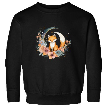 Discover Lunar Lullaby: Cute Fox on the Moon Sweatshirts