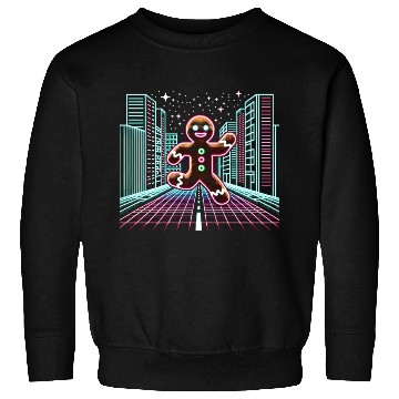 Discover The Gingerbread Sprinter - Retro Arcade Holiday Sweatshirts