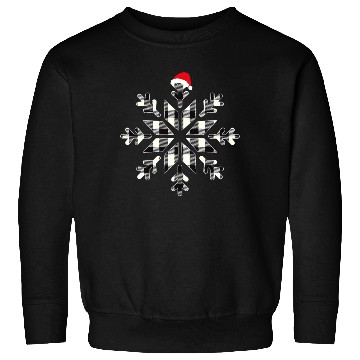 Discover White Black Christmas Buffalo Plaid Snowflakes Sweatshirts