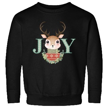 Discover cute deer with sweater and Christmas wreath Sweatshirts