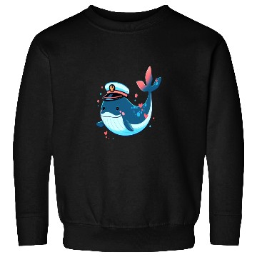Discover Whale Sailor Cap Boat Captain Cap Boating Whale Sweatshirts