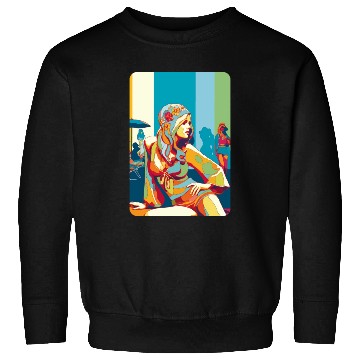 Discover Hippie girl pose on holidays Sweatshirts
