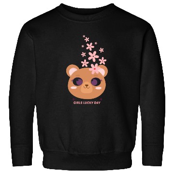 Discover Teddy bear face with flower Sweatshirts