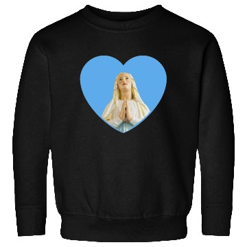 Discover Virgin Mother Mary Praying Blue Heart Sweatshirts