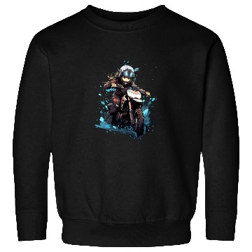 Discover Dirt Bike Anime Girl Ice Racing Motorcycle Ice Sweatshirts