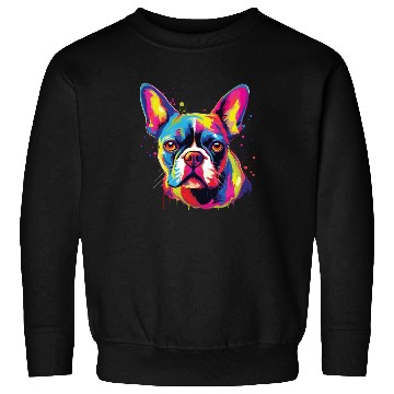 Discover Watercolor Colorful Boston Terrier Sweatshirts