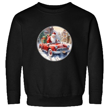 Discover Santa Claus rides in a convertible car Sweatshirts