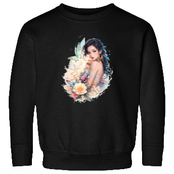 Discover lady flower butterfly Sweatshirts