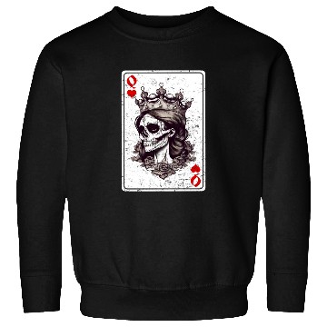 Discover Queen of Hearts Card Game Horror Heart Queen Sweatshirts
