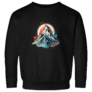 Discover A circular ink painting with mountains Sweatshirts