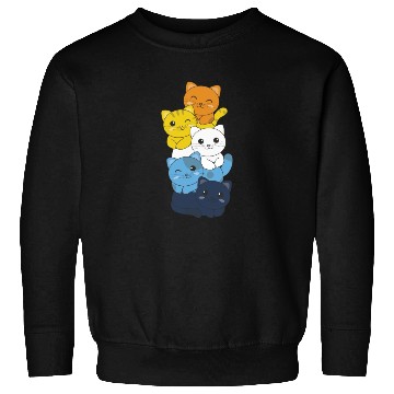 Discover Aroace Flag Pride Lgbtq Cute Cats Bunch Sweatshirts
