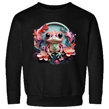 Discover Frog's Floral Embrace Sweatshirts