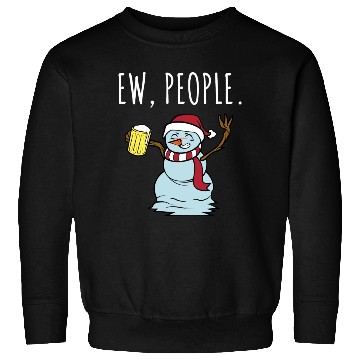 Discover Merry Christmas Ew People Drunk Beer Snowman Sweatshirts