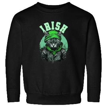 Discover Cat Irish Saint Patrick s Day Ireland Sweatshirts