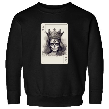 Discover Poker Cards Queen of Spades Creepy Gothic Sweatshirts