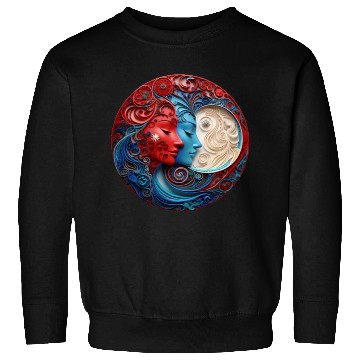 Discover Ceramic Good Evil Contrast Moon Sweatshirts