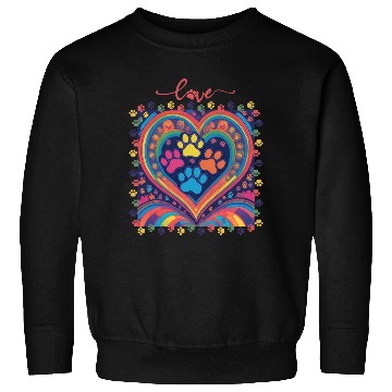Discover Rainbow Heart Love paw prints Sweatshirts