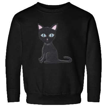 Discover Mortis the Mysterious Black Cat Sweatshirts