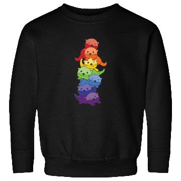 Discover Rainbow Flag Pride Lgbtq Cute Otter Stack Sweatshirts
