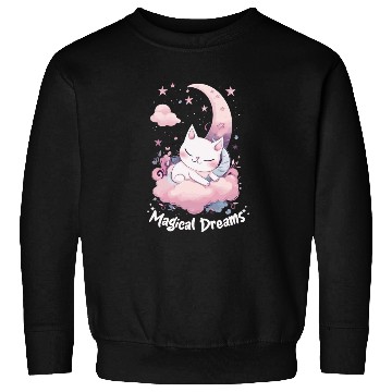 Discover Magical Dreams Sleeping Cat Unicorns Pastel Moon S Sweatshirts