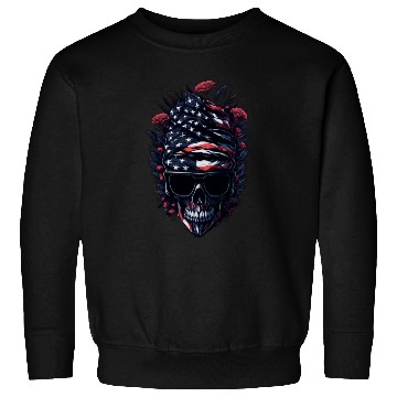 Discover Theblack skull patriotic USA Sweatshirts