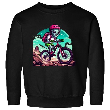 Discover MTB alien race on mountain bike Sweatshirts