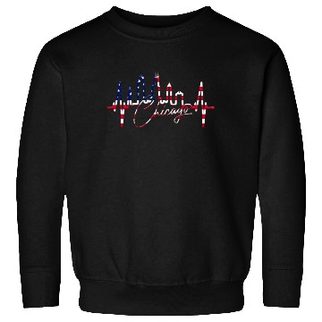 Discover Chicago Skyline Heartbeat USA Heart I Love Chicago Sweatshirts
