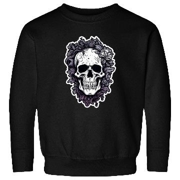 Discover Scary Skull With Flowers Sweatshirts