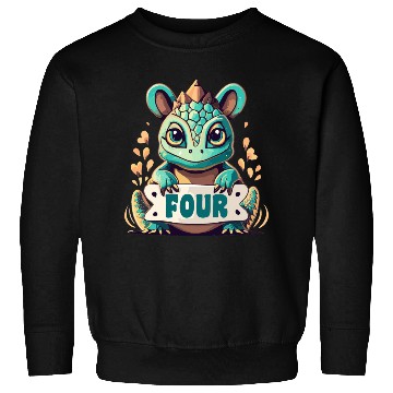 Discover Fantasy Reptile Creature With Word "Four" Sweatshirts