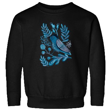 Discover Folk Blue Bird Sweatshirts