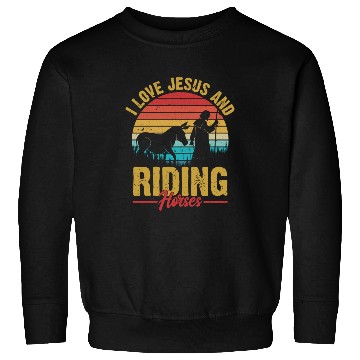 Discover I Love Jesus And Riding Horses Riding Woman Horseb Sweatshirts