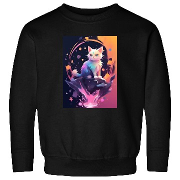 Discover Cute Crystal Fantasy Cat Design Sweatshirts