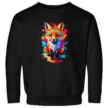 Discover Fox Colourful - Cute Fox - Forest Animal Baby Fox Sweatshirts
