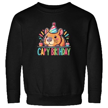 Discover Capybara Capy Birthday Pun Happy Birthday Sweatshirts