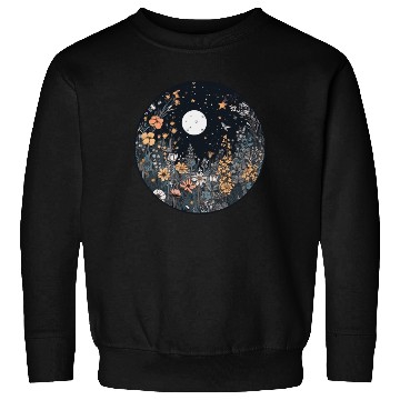 Discover Midnight Sky Aesthetic Meadow Flower Garden Graphi Sweatshirts