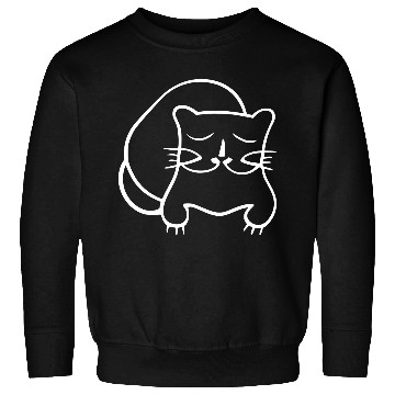 Discover Cat Line Art Sumi-e Vector Single Color Sweatshirts