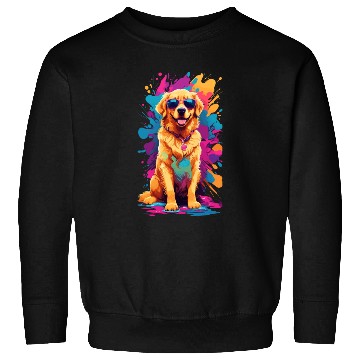 Discover Cool Golden Retriever with Sunglasses Sweatshirts