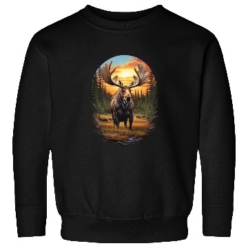 Discover Smiling Moose Grazing Sweatshirts