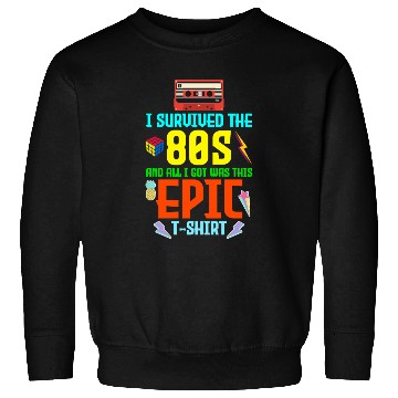 Discover Retro Nostalgia Collage I Survived the '80s' Epic Sweatshirts