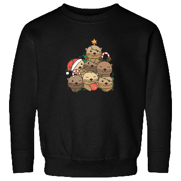Discover Otter Christmas Tree Funny Animal Christmas Sweatshirts